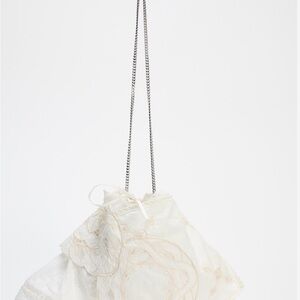 ZARA - limited edition White Embroidered mini tote